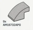 Slope Brick 2 x 2 x 3 with half-curved top in Gray, Steel
