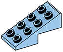 Slope 25 2 x 1.67 x 4 with studs on slope in Blue, Deep Pastel