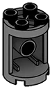 Brick Round 2 x 2.33 x 2 round with cutout in Gray, Dark (Flake)