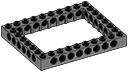Connector: brick 8 x 10 with open center 6 x 8 in Gray, Dark (Flake)