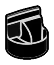 Brick 1 x 1 round with thumb and hand attachment in Black