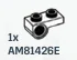 Connector Plate 1 x 2 with Axle Pin Hole on Bottom in White