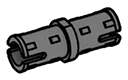 Tech: axle pin 2 studs long with friction, new in Gray, Dark (Flake)