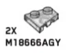 Wedge Plate 2 x 2 without right corner in Clear, Smoky (Translucent)