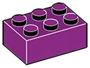 Brick 2 x 3 in Purple, Imperial