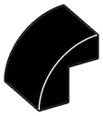 Slope 2 x 2 x 2 with half-curved top in Black