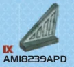 Tile 1 x 3 tail, vented and skewed backward, left in Green, Jungle (Camo)