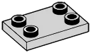 Plate 2 x 3 with four studs at corners in Gray, Dull