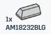 Slope 1 x 2 with Beveled Top on Three Sides in Gray, Dull