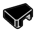 Tile 1 x 1 without corner, left in Black