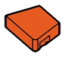 Wedge Tile 1 x 2 without corner, left in Orange, Marigold