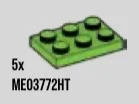 Plate 2 x 3 in Green, Soft Grass