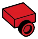 Bracket Tile 1 x 1 w/ One Stud on Side, Descending in Red, Flame