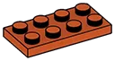 Plate 2 x 4 in Red, Brick