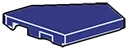 Tile 2 x 3 skewed forward, right in Blue, Dark Slate