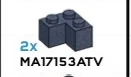 Brick 2 x 2 Corner in Blue, Smoke (Flake)
