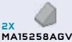 Slope brick 45 1 x 1 in Gray, Light (Metallic)