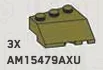Slope 45 3 x 3 skewed forward, right in Green, Olive Drab (Infinite Green) (Metallic)