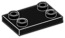 Plate 2 x 3 with four studs at corners in Grey, Charcoal