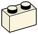 Brick 1 x 2 in White, Bleached Bone