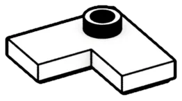 Plate 2 x 2 corner with one stud, center in White