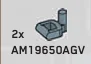 Connector: pin, small with perpendicular hand grip in Gray, Light (Metallic)