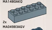 Brick 2 x 6 in Gray, Light (Metallic)