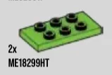 Plate Modified 2 x 4 with 6 studs in Green, Soft Grass