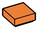 Tile 1 x 1 in Orange, Bright