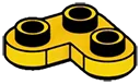Plate Round 2 x 2 Corner w/ Rounded Corners in Yellow, Lemon