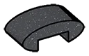 Tile 1 x 2 curved top in Metal, Iron (Metallic)
