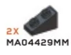Slope brick 33 1 x 2 with studs on slope in Gray, Dark (Metallic)