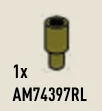 Connector: pipe, small with pin in Green, Rich