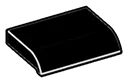 Slope Tile 2.5 x 2 with rounded lip in Black