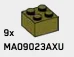 Brick 2 x 2 in Green, Olive Drab (Infinite Green) (Metallic)