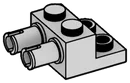 Tech: plate 2 x 2 with axle pins adjacent in Gray, Dull