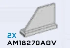 Wing 1 x 4 with 3H tail in Gray, Light (Metallic)