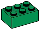 Brick 2 x 3 in Green, Forest