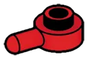 Plate 1 x 1 round with horizontal peg in Red, Flame
