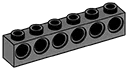 Brick 1 x 6 with 6 holes in Gray, Dark (Flake)