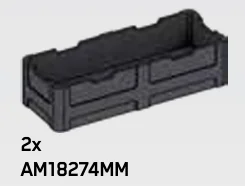 Container: Crate 3 x 2 x 8 base in Gray, Dark (Metallic)