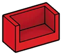 Panel 2 x 1 with 3 walls in Red, Flame