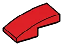 Slope 1 x 1 x 2 two-thirds height with curved slope in Red, Flame