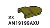 Tile Modified 2 x 3 Half-Round w/ Transverse Arch on One End in Green, Olive Drab (Infinite Green) (Metallic)