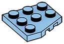 Wedge Plate 3 x 3 without corner, front right in Blue, Deep Pastel