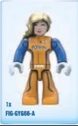 Figure, Hot Wheels: Female Racer Driver Orange Suit Blonde Hair