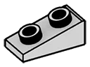 Slope Brick 25 1 x 2 with studs on slope in Gray, Dull