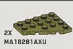 Wedge Plate 4 x 5 without left corner in Green, Olive Drab (Infinite Green) (Metallic)