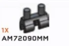 Connector, pins with double clip in Gray, Dark (Metallic)