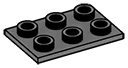 Tile Modified 2 x 3 Inverted (half hight) in Gray, Dark (Flake)